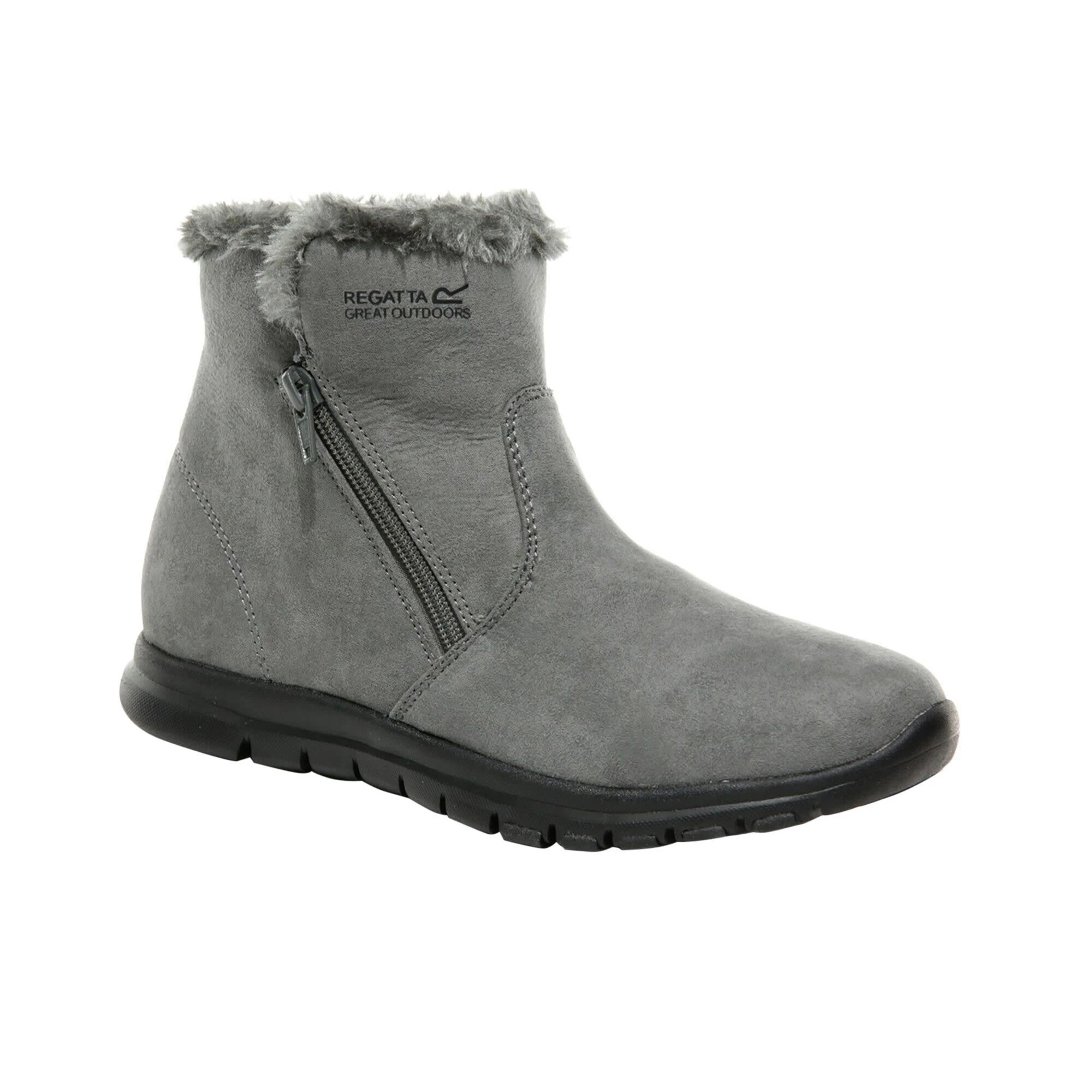 Regatta Womens/Ladies Verena Line Fleece Ankle Boots (Briar Grey) 1 Regatta Womens/Ladies Verena Line Fleece Ankle Boots (Briar Grey)