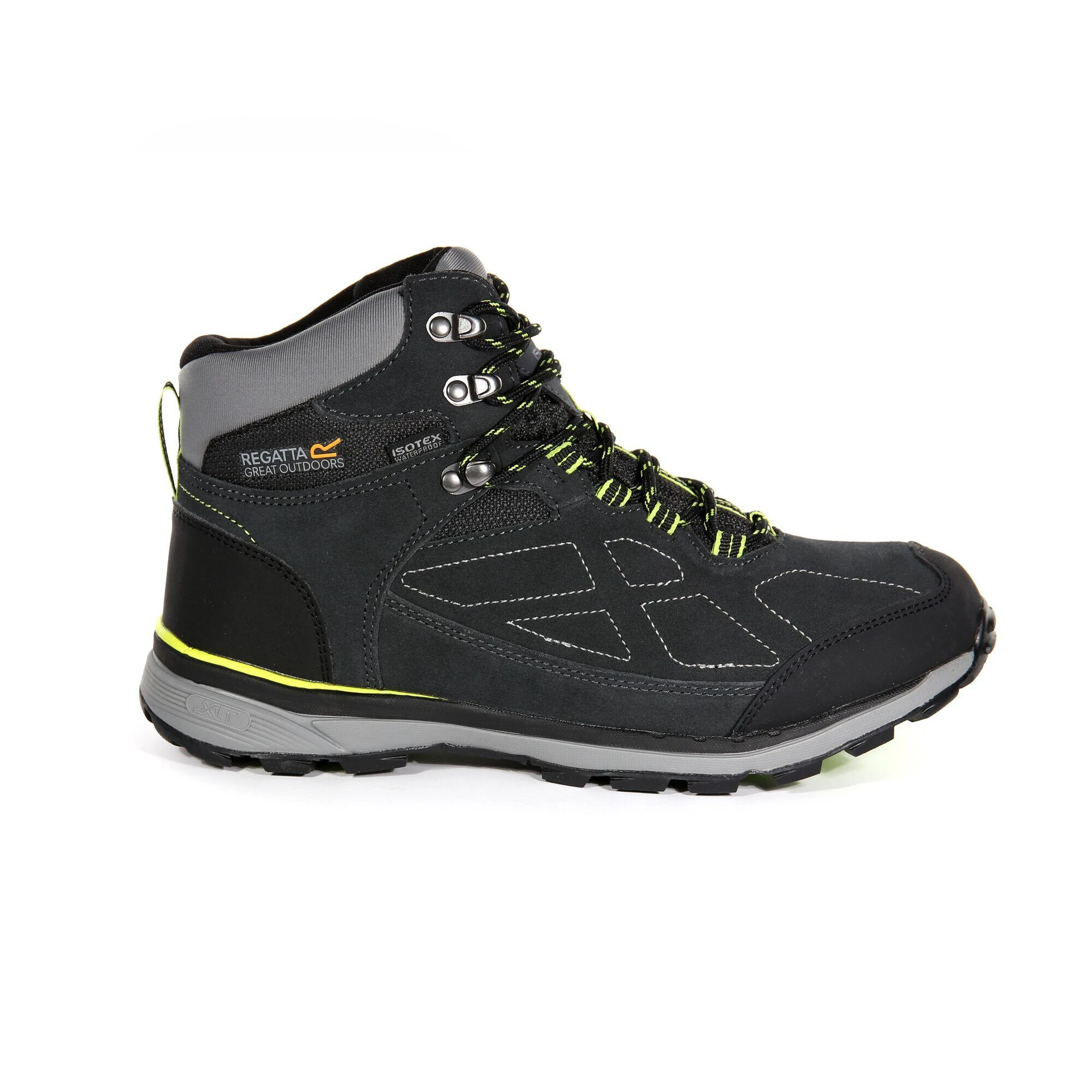 Regatta Mens Samaris Suede Hiking Boots (Briar/Lime Green) 2 Regatta Mens Samaris Suede Hiking Boots (Briar/Lime Green) - Image 2