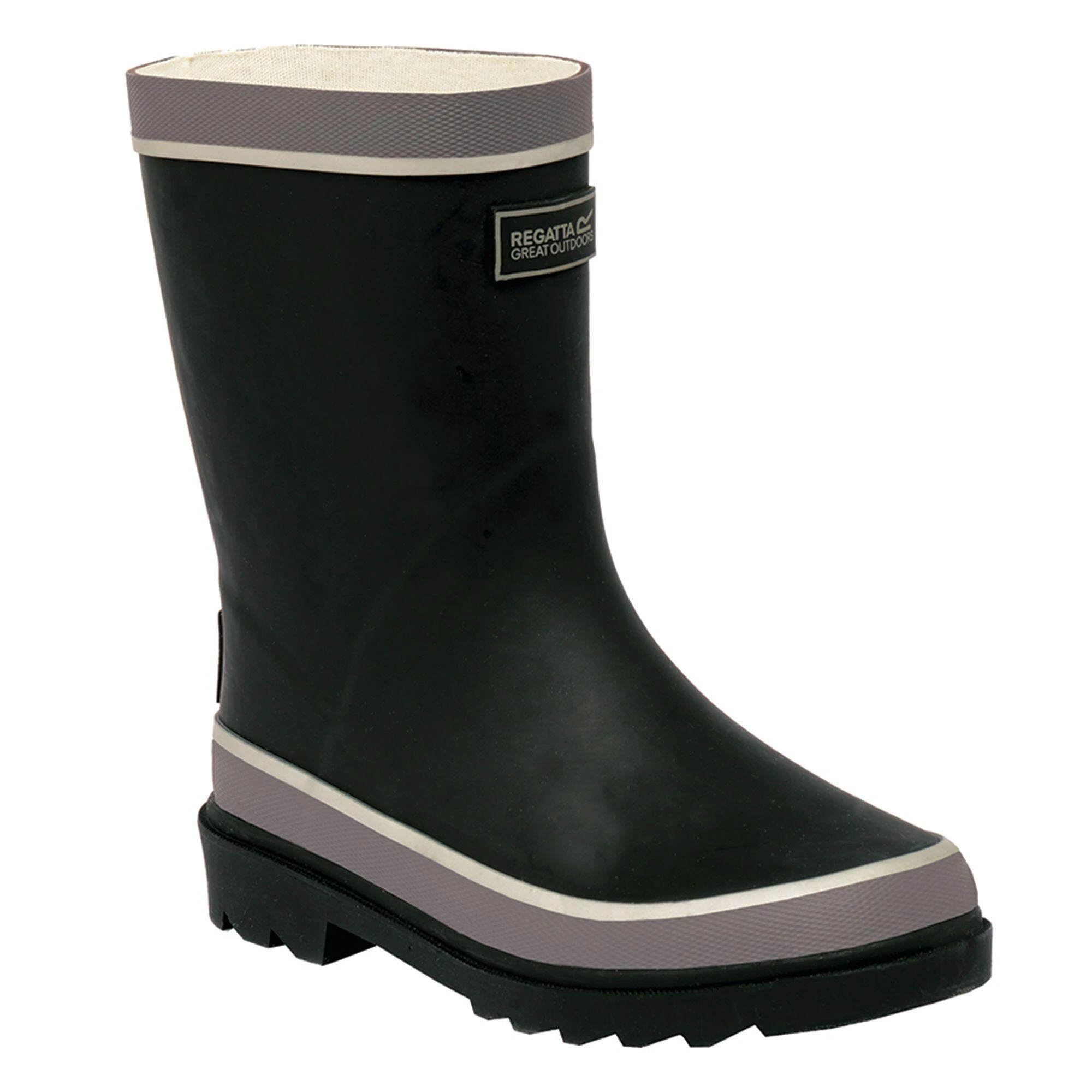 Regatta Great Outdoors Childrens/Kids Foxfire Wellington Boots (Black) 2 Regatta Great Outdoors Childrens/Kids Foxfire Wellington Boots (Black) - Image 2