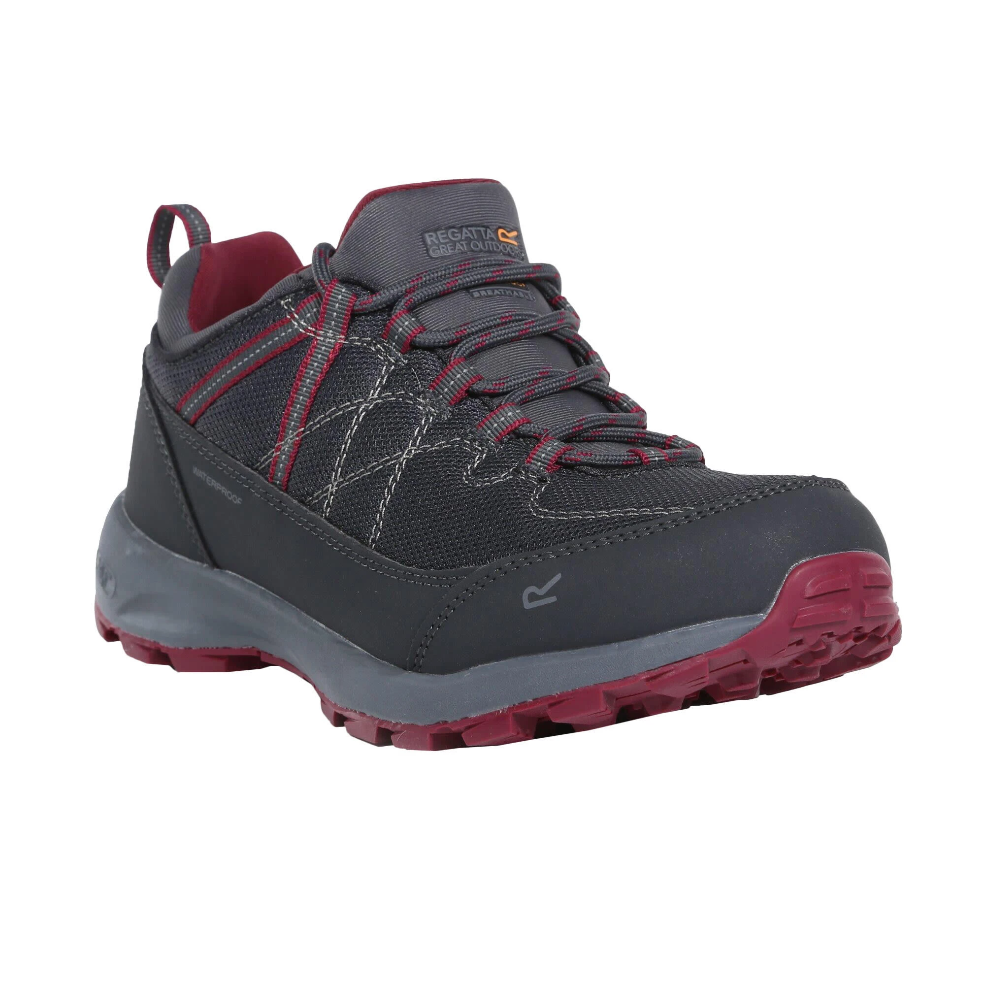 Regatta Womens/Ladies Samaris Lite Walking Shoes (Granite/Beetroot Red) 1 Regatta Womens/Ladies Samaris Lite Walking Shoes (Granite/Beetroot Red)