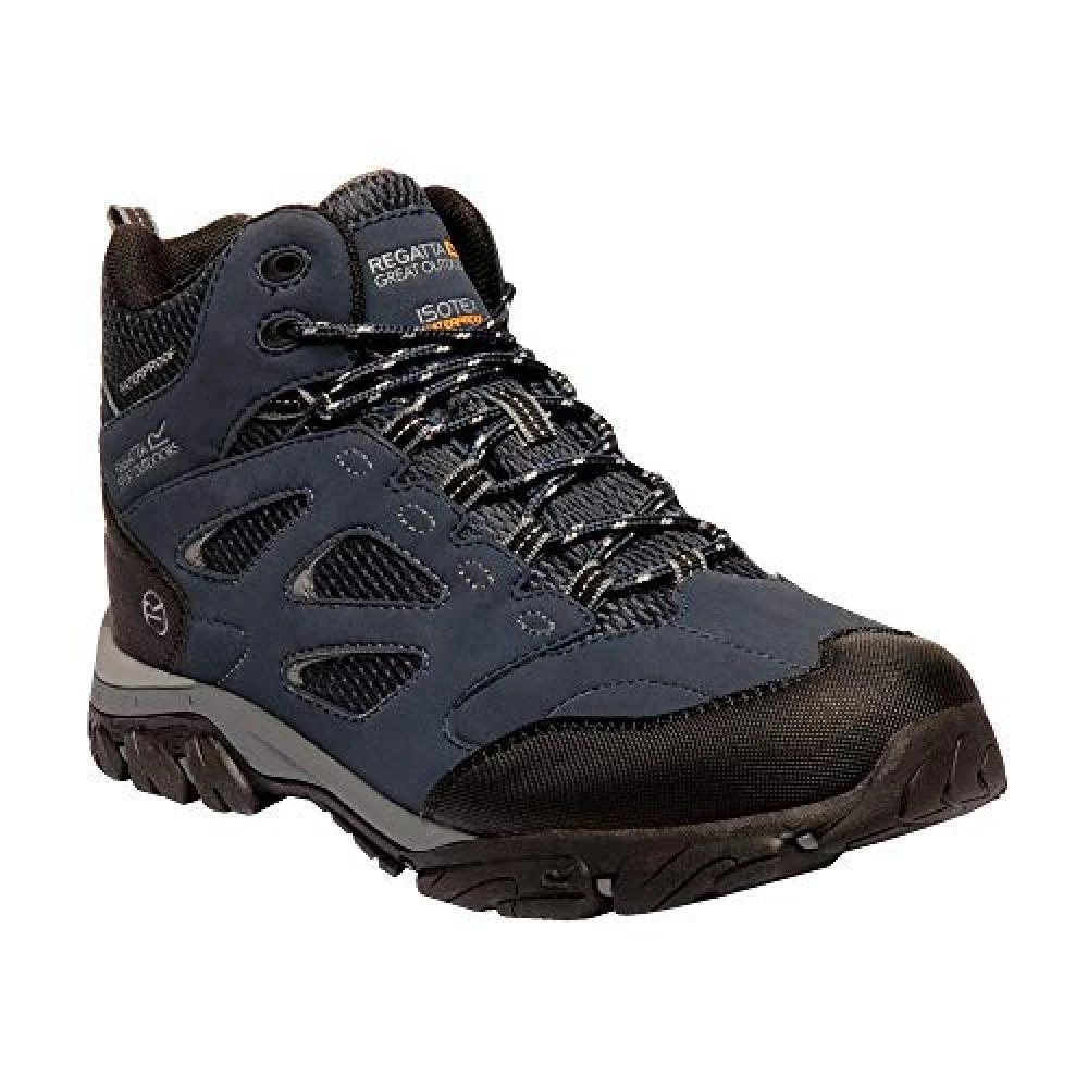 Regatta Mens Holcombe IEP Mid Hiking Boots (Navy/Granite) 1 Regatta Mens Holcombe IEP Mid Hiking Boots (Navy/Granite)