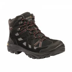 Regatta Mens Burrell II Hiking Boots (Jet Black/Granite Grey)