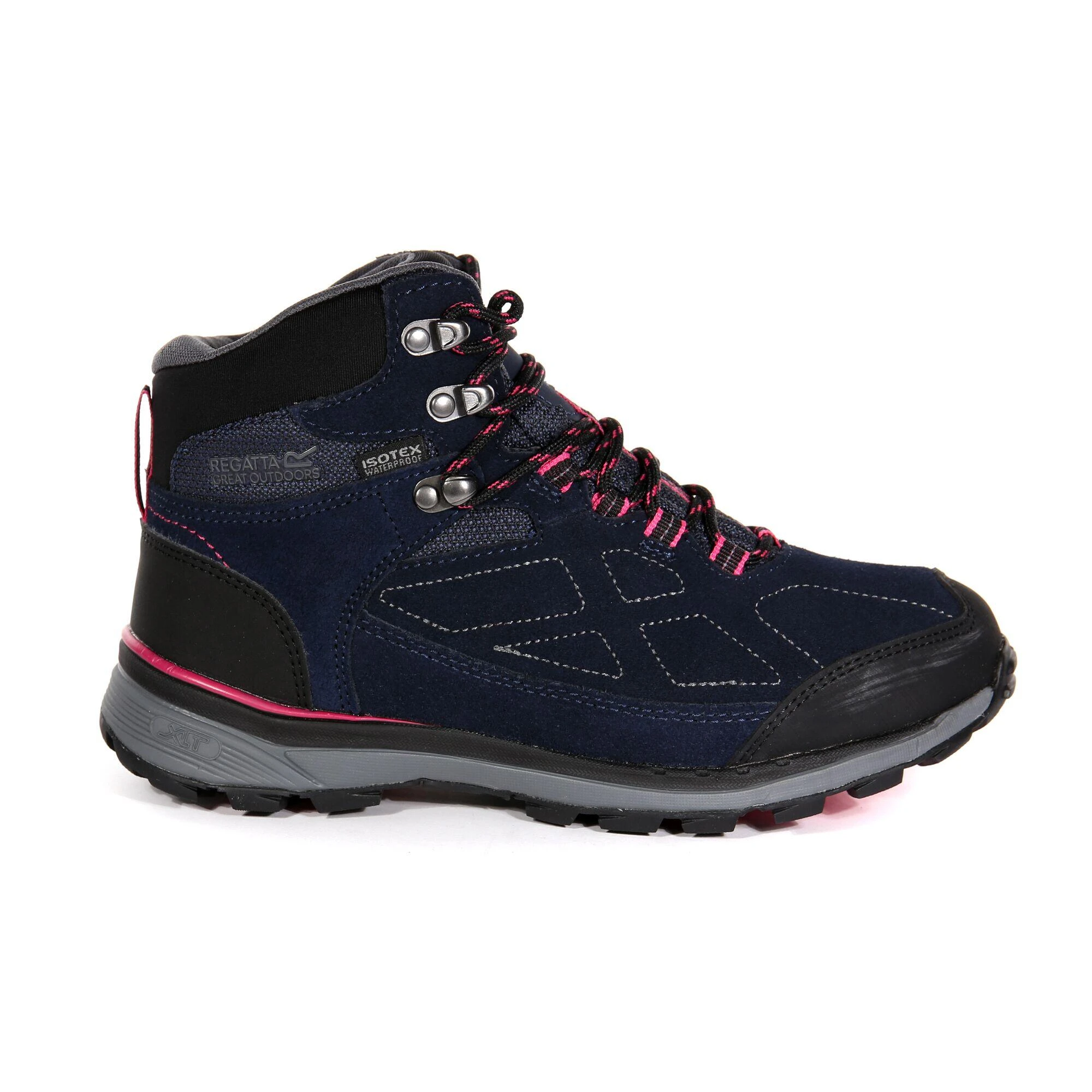 Regatta Womens/Ladies Samaris Suede Walking Boots (Navy/Duchess Pink) 2 Regatta Womens/Ladies Samaris Suede Walking Boots (Navy/Duchess Pink) - Image 2