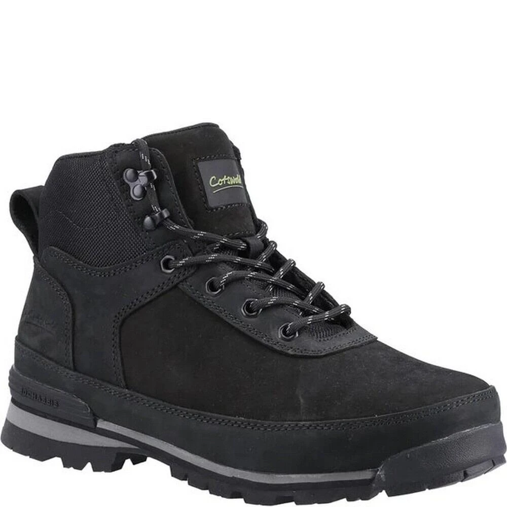 Cotswold Mens Yanworth Leather Hiking Boots (Black) 1 Cotswold Mens Yanworth Leather Hiking Boots (Black)