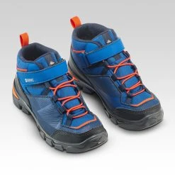 Quechua Kids' Waterproof Walking Shoes - MH120 MID Blue - Size Jr. 10 -hiking boots shop kb36b11ad6f071dd3fe57e4b089387655