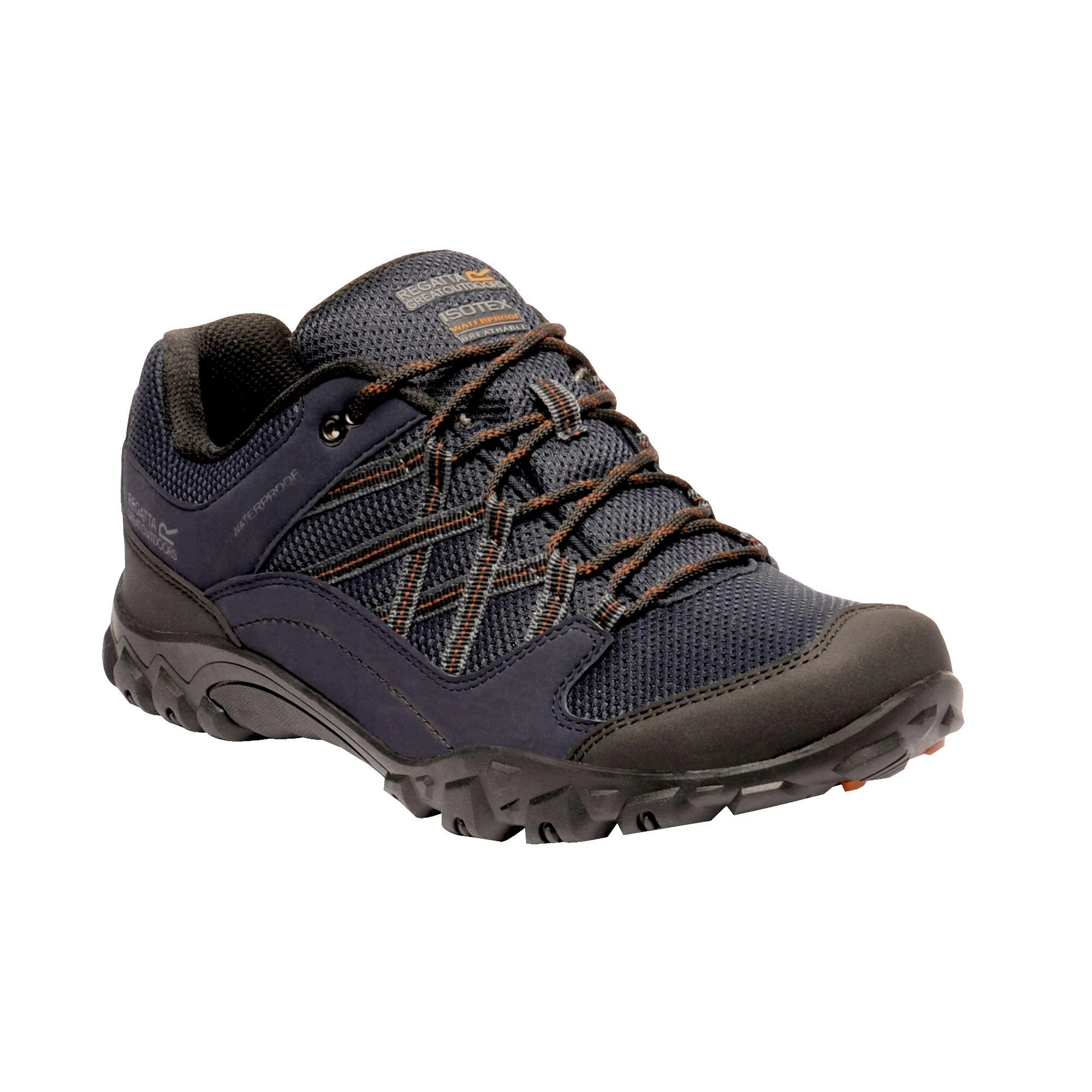 Regatta Mens Edgepoint III Low Rise Hiking Shoes (Navy/Burnt Umber) 2 Regatta Mens Edgepoint III Low Rise Hiking Shoes (Navy/Burnt Umber) - Image 2
