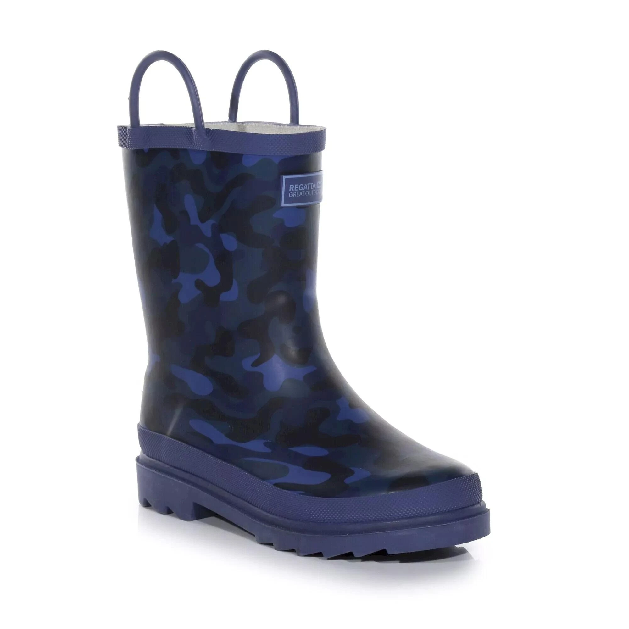 Regatta Childrens/Kids Minnow Camo Wellington Boots (Dark Denim) 1 Regatta Childrens/Kids Minnow Camo Wellington Boots (Dark Denim)