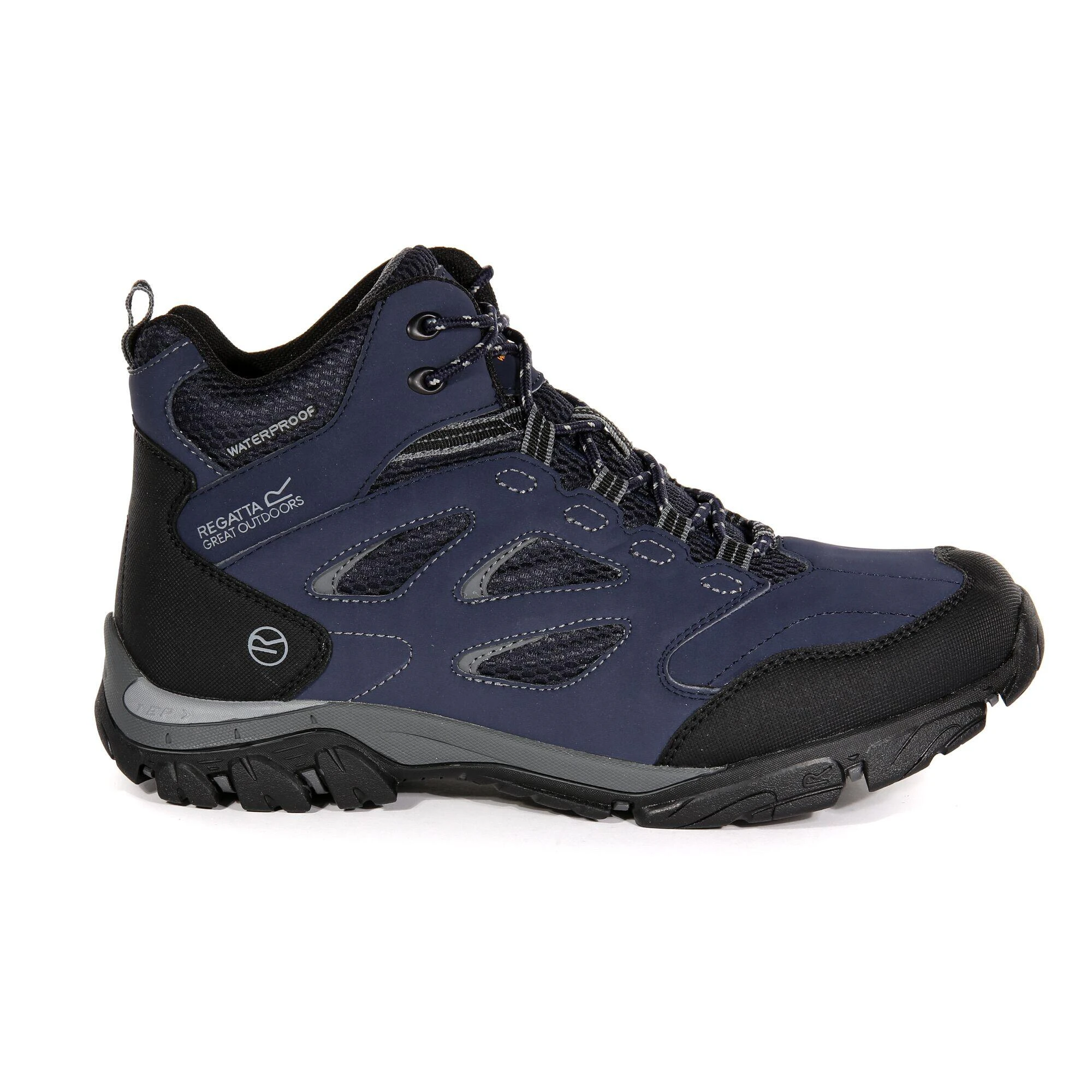 Regatta Mens Holcombe IEP Mid Hiking Boots (Navy/Granite) 2 Regatta Mens Holcombe IEP Mid Hiking Boots (Navy/Granite) - Image 2
